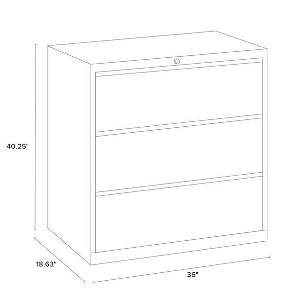 8000 Series 36" Wide 3Drawer Lateral File Black Bed Bath